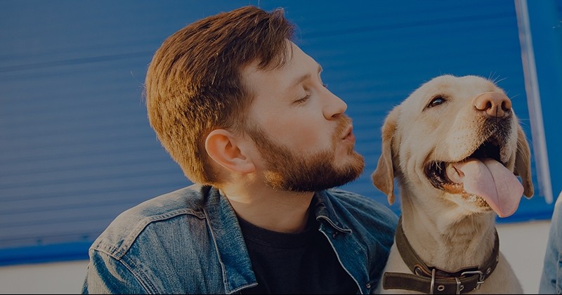 Man with Lab Dog