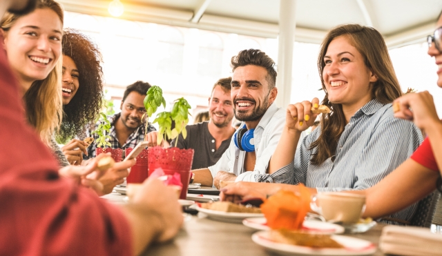 Group of friends dining