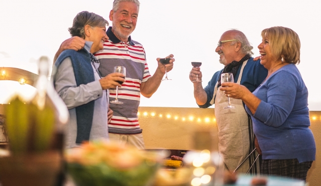 Retired people dining