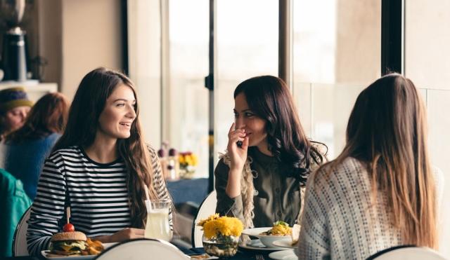 woman having lunch