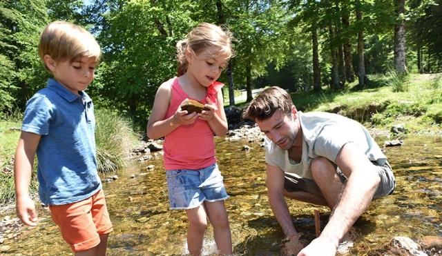 kids in creek