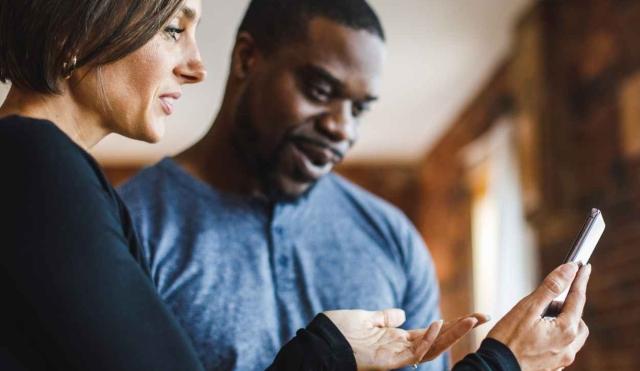 Couple reviewing their Money Market Account