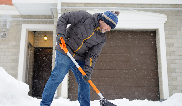 Man shoveling snow