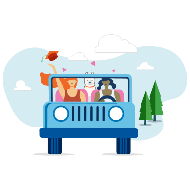 friends in jeep