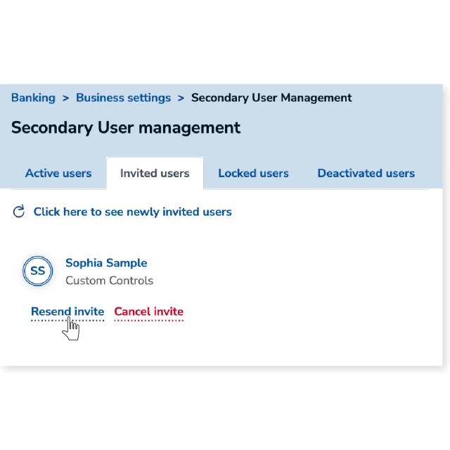 Resend an Invitation Screen