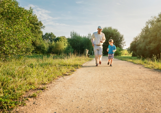 Walking on trail