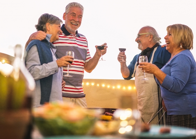 Retired people dining