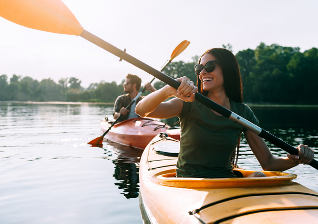 Couple kayaking