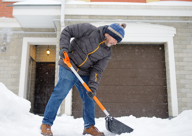 Man shoveling snow
