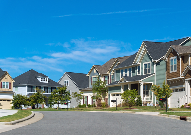 houses in a neighborhood